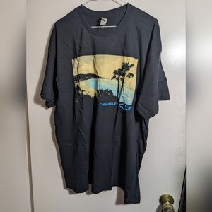Gildan Black and Yellow Short Sleeve Tee with Tropical Design